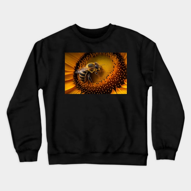 Bee on a sunflower Crewneck Sweatshirt by SmartPics